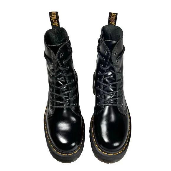 Dr. Martens Jadon Lace-Up Boots Sz 7 Black Leather Platform Airwair Goth Grunge - Picture 8 of 16